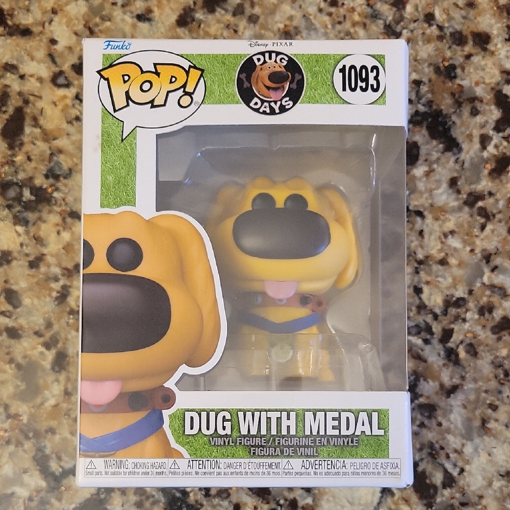 Funko Dug With Medal Vinyl Figure — Yellow, Black, Blue Accents #1093 NIB